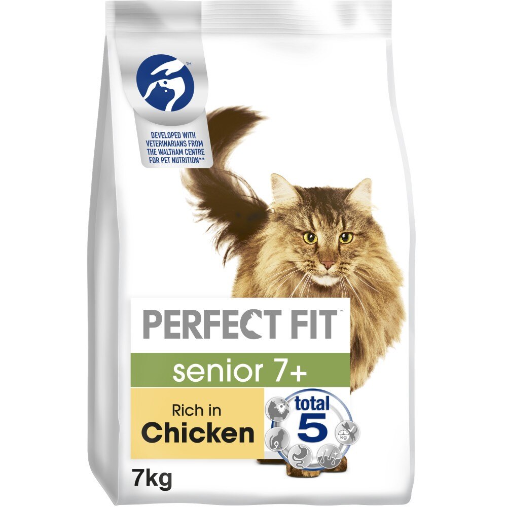 Perfect Fit Perfect Fit 7 Plus Chicken Senior Dry Cat pet food packaging